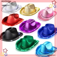 HUISHU Space Cowgirl Hat, EVA Comfortable Light Up Cowgirl Hat, Durable Shiny LED Composite Cowboy H