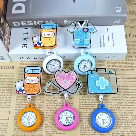 Acrylic Badge Scroll Stretchable Badge ID Card Holder Nurse Series Fob Watch Factory