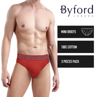 Byford (3 Pcs) Seluar Dalam Lelaki | Byford 100% Cotton Mini Brief Underwear - BUD5233M