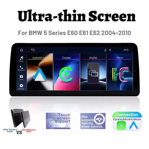 Wireless Carplay Linux System 12.3 " Car Radio Multimedia for BMW 5 Series E60 E61 E62 E63 2004-2010