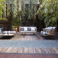 ชุดโซฟากลางแจ้งสไตล์นอร์ดิก BUNISE P36 - เฟอร์นิเจอร์หวายและเชือก สำหรับสวน ระเบียง และวิลล่า