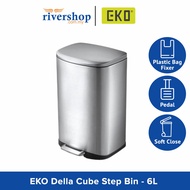 EKO Della Step Bin EK9366MT - 6L Stainless Steel Dustbin Rubbish Bin Trash Can Kithcen Bon Tong Samp