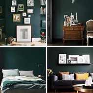 1 Roll Matte Dark Green Wallpaper Minimalist Green Self-Adhesive Detachable PVC Contact Paper Kitche