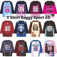 TSHIRT BAGGY BLOUSE JERSEY MUSLIMAH CORAK 5D DESIGN PEREMPUAN NUMBER VIRAL SUKAN ( KAIN JERSI / FULL