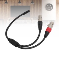 APPORTUNIAPY Y Splitter Cord Wire, Professional 30cm / 11.81in 1/8 Female To Dual XLR Female Cable, 