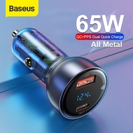 Baseus 65W Car Charger Quick Charge 4.0 3.0 USB Phone Charger SCP QC4.0 QC3.0 Type C PD Fast Charging Charger in Car  For iPhone Samsung Sony xiaomi HUAWEI OPPO