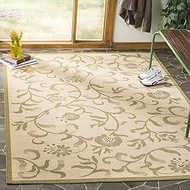 Safavieh Martha Stewart Collection MSR4251-14 Cream and Green Area Rug (6'7" x 9'6")