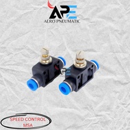MSA FITTING PUSH IN PNEUMATIC SPEED CONTROL MSA-04 MSA-06/ MSA-08/ MSA-10/ MSA-12