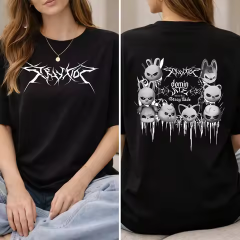 Stray Kids SKZOO Shirt Stray Kids Logo Cotton T-shirt Stray Kids Member Merch Shirt 2026 Summer Men'