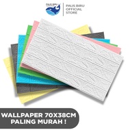 \\BEST// Paus Biru - Wallpaper Dingding 3D Foam Motif Batu Bata 70 x