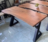 MPT2Wood-Steel โต๊ะทำงาน โต๊ะอาหาร โต๊ะทานข้าว โต๊ะไม้สะแบง(ยางกราด) 1ตัว MPT-748 รุ่นขอบธรรมชาติ โต