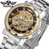 T-WINNER Winner Skeleton Men Manual Mechanical Watch Men Manual Mechanical Watch Steel Band
