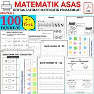 [Softcopy] Printable Latihan Matematik, Nombor Aktiviti untuk Prasekolah