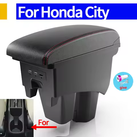 For Honda City armrest Honda New City center console elbow rests double-layer storage boxe USB-power