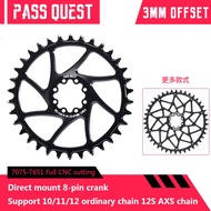 PASS QUEST Round Narrow and Wide Teeth Chainring 3mm Offset Direct Mount Mountain Bike Chainring for