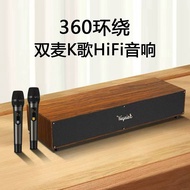 家庭长条音响ktv蓝牙音箱话筒套装卡拉OK客厅一体机回音壁重低音  Home long audio ktv bluetooth speaker microphone set karaoke livin
