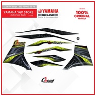 Yamaha LC135 V6 Graphic Body Cover Sticker/ Stripe (GREY BLACK GREEN) 55D-FG000-05-P6 Original HLY