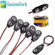 FUSIONFORK​ 10Pcs Battery Holder Clip, I / T Type Cable Battery Holder Battery Clip Connector, 9 Vol