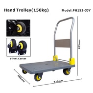 {SG}Foldable Installed Trolley Loading 150kg With Yellow Cap For Warehouse or Home Use Easy Hand Carry Installed Trolley