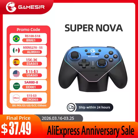 Original GameSir Super Nova Wireless Switch Controller with Charging Station, Hall Effect Joystick f