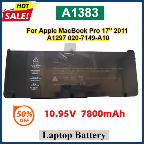 New A1383 Laptop Battery For Apple MacBook Pro 17" 2011 A1297 020-7149-A10 MC725LL/A MD311LL/A MB604