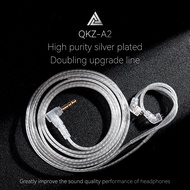 QKZ A2 Headphones Silver Plated Upgrade Cable 2 Pin 0.75MM High Purity Oxygen Copper Earphone Wire For KZ ZEX ZSN ZS10 Pro X