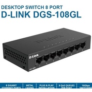 - DLINK SWITCH HUB 8 PORT GIGABIT 10/1000 DGS-108 DGS108