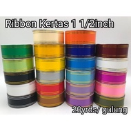 1.5” 3.5CM Riben Plastic Gold Line/ PP Fancy Ribbon With Gold Edge/PP Ribbon Ready Stock in Malaysia