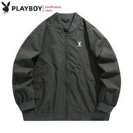 แจ็กเก็ตเพลย์บอยผู้ชายแจ็กเก็ตเครื่องย่อย Jaket Baseball กีฬาและพักผ่อนเสื้อแจ็กเก็ตนักบินหลวม