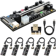 【CLE】-6Pcs VER009S PRO USB 3.0 PCI-E Riser Express 16X Extender Adapter Card PCI-E Riser Card for BTC Mining