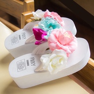 selipar perempuan murah cantik selipar perempuan No Cross Border Thick Soled Flower Flip Flops - Ele