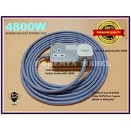 Super Heavy Duty Extension UMS 2 Gang Metal Clad 13A Switch Socket with (2.5mm)110/0.0076x3c Flexibl