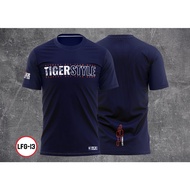 Baju 'lekir Tiger Style'- Tshirt Dri Fit Micro Fibre Black Tshirt Jersey