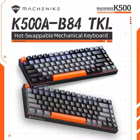Machenike K500A-B84 Mechanical Keyboard 75% TKL Hot-Swappable Wired Gaming Keyboard 6-Color Backlit