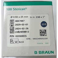 BBRAUN Sterican Needle, 23G x 1" (0.60 x 25mm) (100pcs/box)