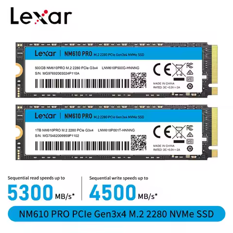Original Lexar Internal Solid State Drive NVMe SSD PCIe Gen3x4 M.2 2280 Hard Drive for Laptop Deskto