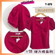 Massive/ Kawaii /January Brand High Neck Chinese Style Cotton Top Cheongsam Tops Women Vneck Tshirts