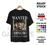 T-SHIRT KAOS ANIME ONE PIECE WANTED ZORO