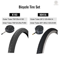Bike Tires Set for 700C/26 Inch Mountain Bikes or City Bikes Road Bikes Mixed Rubber Bicycle Tires