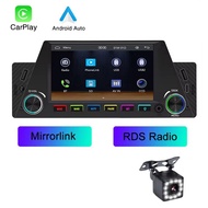 (UTVR) 1 Din 4.7inch Car Radio Wireless Carplay Android Auto Mirrorlink RGB BT USB Type-C Charging F