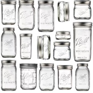 [48H ] Ball Mason Jar American Mason Overnight Glass Transparent Scale Sealed Jar Milkshake Oatmeal 