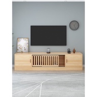 TV Console Cabinet With Storage Media &amp; TV Storage Solid Wood Sliding Door Modern Simple Small Apartment Low Cabinet Floor Cabinet Locker Convenient Cleaning