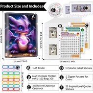 Money Saving Binder, 100 Envelopes Money Saving Challenge, Cash Envelopes Budget Binder & 3 Budgetin