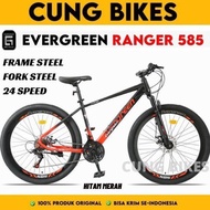 Sepeda gunung MTB 27.5 Inch Evergreen Ranger 585 Velg Tinggi Double disc brake