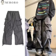B1ock 2023 new men's round leg wide leg pants cargo pants notched 100