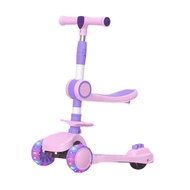 3 Wheel Scooter Portable Rotating Seat Flashing 2 to 12 Years Old Kids Scooter for Game Activity Ya
