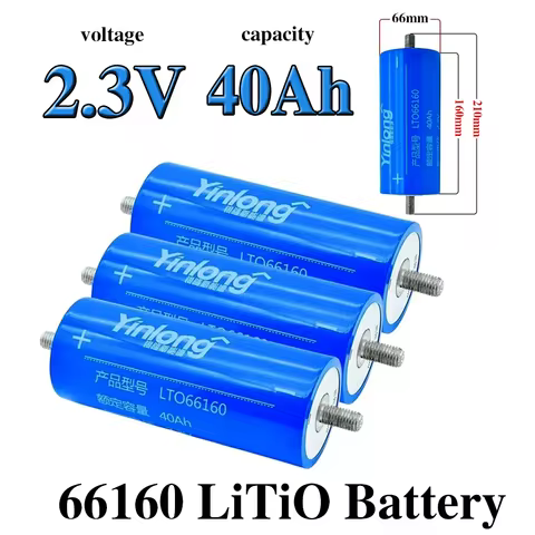 Original Yinlong LTO 66160 2.3V 40Ah battery 10C DIY 12V 6s 40Ah low temperature resistant lithium T