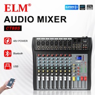 ELM CT80S Audio Mixer8 Channel DSP Bluetooth USB High Bass Adjustment Realistic Sound untuk Live & S