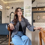 Jacket Crop Bomber Casual / Jacket Wanita Korea Style / Jacket Crop Top Formal Kekinian