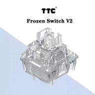 TTC Frozen Silent Switch V2 Mechanical Keyboard Mute Linear Switches 39 gf 3 Pins RGB Transparent Fa